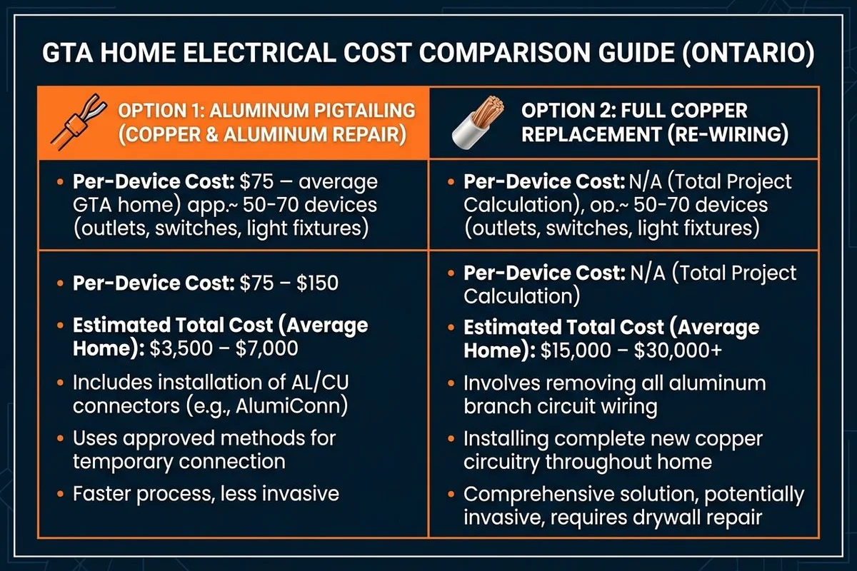 Cost breakdown: per-device pricing for pigtailing vs full home replacement