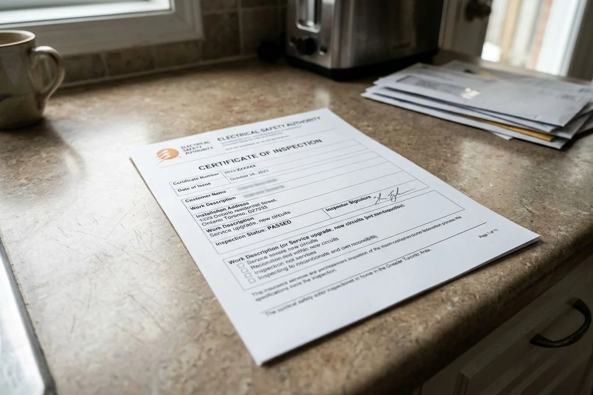 ESA Certificate of Acceptance close-up, brand-color highlights on key fields